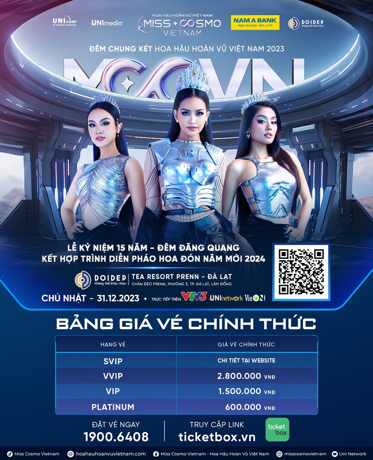 Chính thức mở bán vé chung kết Hoa hậu Hoàn Vũ Việt Nam và trình diễn pháo hoa đón năm mới 2024